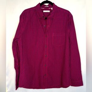 Hawker Rye men’s button up shirt red & blue plaid size Large NWOT